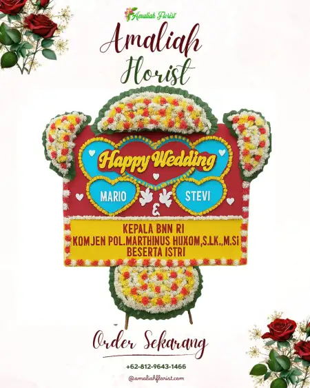 Papan Bunga Pernikahan Selo